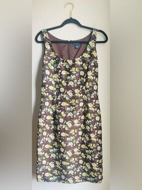 Vintage Ann Taylor Floral Silk Sheath Dress